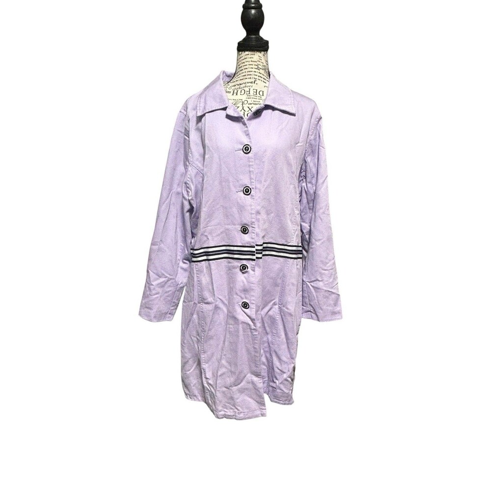 Christopher Banks Purple Women's Statement Trench Coat Sz X Whimsical Hipster